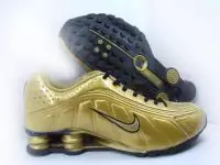 nike shox promos r4 gold-or-noir